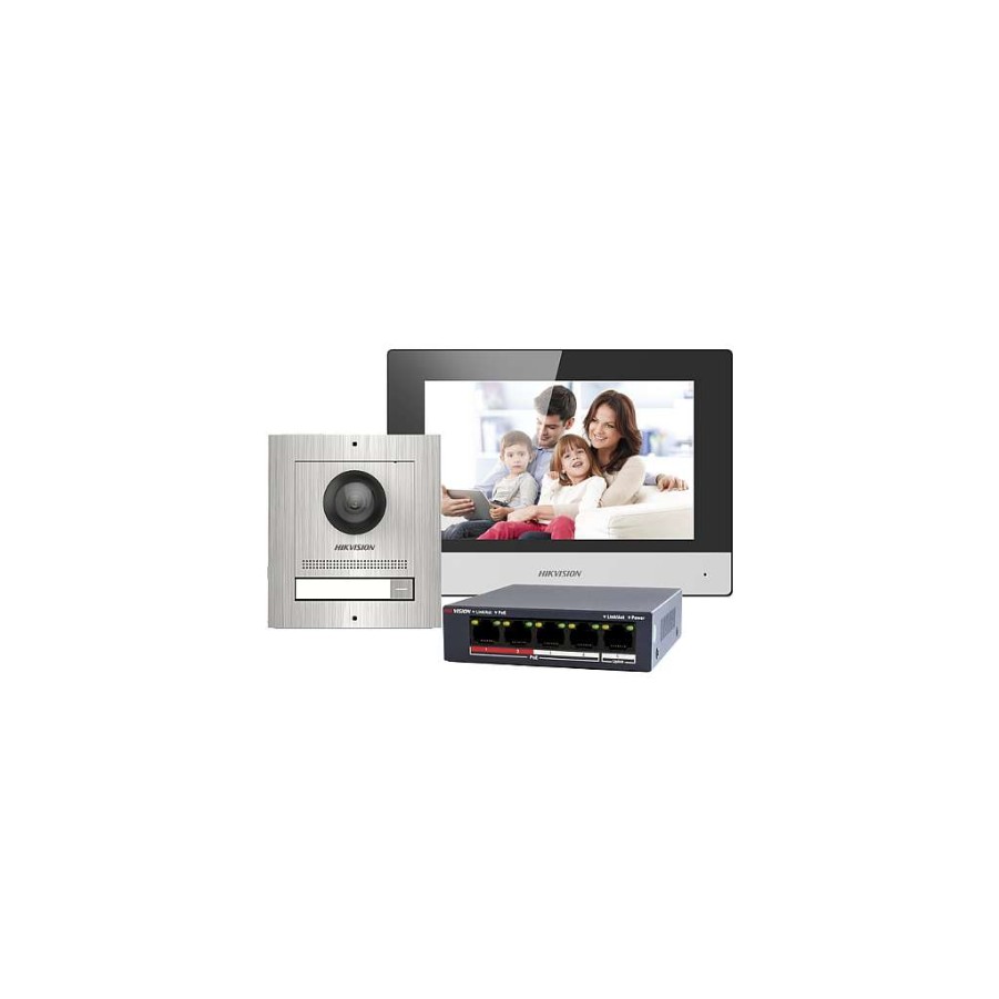 Bewakings Camera'S Diiiz Ip Poe-Oplossingen | Hikvision Ip-Video-Intercomkit In Roestvrij Staal, Opbouwmontage Dskis602S