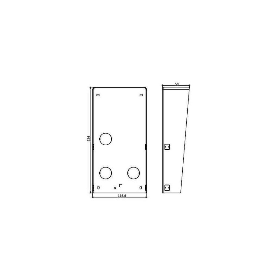 Bewakings Camera'S Diiiz 2-Draads Oplossingen | Beschermingskader Niet-Encastreerbaar Voor Ds-Kd-Acw2 Hikvision - Ds-Kabd8003-Rs2