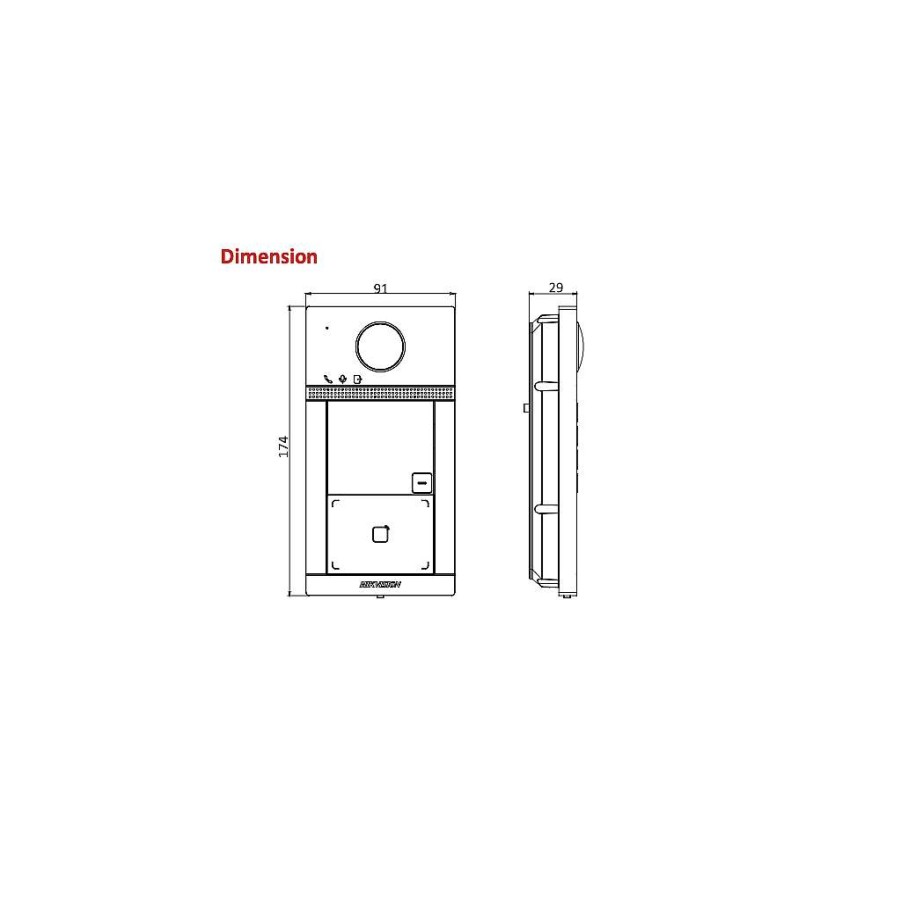 Bewakings Camera'S Diiiz 2-Draads Oplossingen | 1 Knops Metalen Deurstation Opbouwmontage Hikvision Ds-Kv8113-Wme1