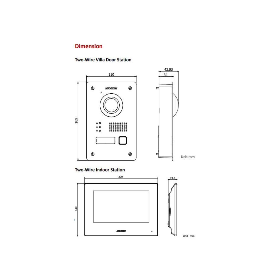 Bewakings Camera'S Diiiz Ip Poe-Oplossingen | Dskis703P Tweedraads Deurstationset In Roestvrij Staal Van Hikvision Dskis703P